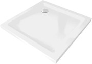 Mexen Flat vierkante douchebak slim 90 x 90 cm, wit, sifon chroom - 40109090