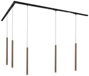 Modern railsysteem met 5 hanglampen donker brons 1-fase - Iconic Frini
