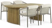 Tuinset 4 personen Aluminium/rope Taupe 4 Seasons Outdoor Allora/Falcon