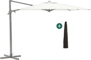 + 10% kassakorting | Parasol Shadowline Francisco | Inclusief hoes | Vierkant | 260x260cm | Met draaihendel | Grijs/Antraciet | Kees Smit Tuinmeubelen