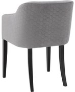 Goossens Eetkamerstoel Peda grijs stof met armleuning, elegant chic