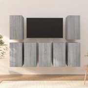 vidaXL Tv-meubels 7 st 30,5x30x60 cm bewerkt hout grijs sonoma eiken