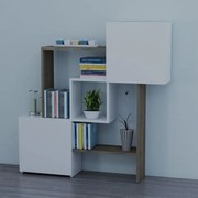 Homemania Boekenkast Lorenz 118,2x24x121,8 cm wit en walnootkleurig