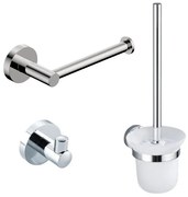 Fortifura Calvi Toiletset - toiletborstelhouder - open - handdoekhaak - toiletrolhouder - zonder klep - chroom SW639922/SW639924/SW639926