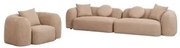 Woonkamer Set Met 2-delige Modulaire Bank En Fauteuil In Coco Chenille Dikke Chenille Stof Latte Bruin - Sklum