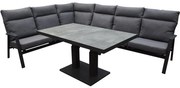 Pacific hoek dining loungeset 5 delig aluminium verstelbaar antraciet