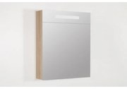 BRAUER Double Face Spiegelkast - 60x70x15cm - verlichting - geintegreerd - 1 rechtsdraaiende spiegeldeur - MFC - legno calore SK-PRD60RSL