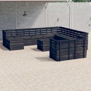 vidaXL 10-delige Loungeset pallet massief grenenhout donkergrijs