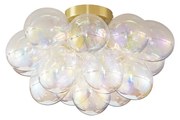 Design plafondlamp messing met regenboog glas 4-lichts - Uvas