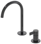 IVY Pact Wastafelmengkraan - 2-gats - bladmontage - uitloop - coldstart - Zwart chroom PVD 6101307