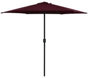 vidaXL Parasol met aluminium paal 270x246 cm bordeauxrood