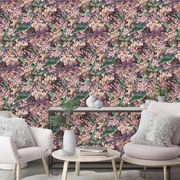 DUTCH WALLCOVERINGS Behang Floral paars