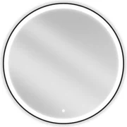 AQUABATOS® Badkamerspiegel met verlichting, rond, 60 cm, zwart frame, led-wandspiegel, condensvrij, spiegelverwarming, lichtspiegel, 3 lichtkleuren, dimbaar, touch-schakelaar voor wandschakelaar