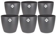 6x Pot Elho Brussels round antraciet