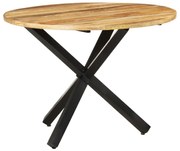 vidaXL Eettafel rond 100x100x75 cm ruw mangohout