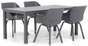 Tuinset 4 personen 180 cm Kunststof Grijs Hartman Sophie