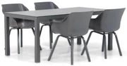Tuinset 4 personen 180 cm Kunststof Grijs Hartman Sophie