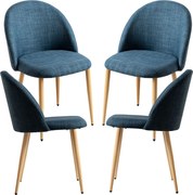 Set 4 Vint Stoffen Stoelen