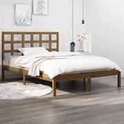 vidaXL Bedframe massief hout honingbruin 150x200 cm 5FT King Size