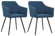 vidaXL Eetkamerstoelen 2 st stof blauw