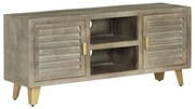 vidaXL Tv-meubel 110x30x48 cm massief mangohout met messing grijs