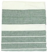 Theedoek, linnen/katoen, streep groen 50 x 70 cm