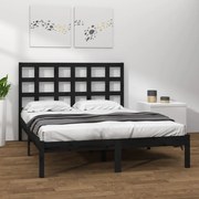 vidaXL Bedframe massief hout zwart 200x200 cm