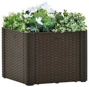 vidaXL Plantenbak hoog met zelfbewateringssysteem 43x43x33 cm mokka