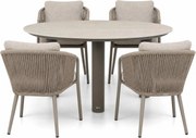 Tuinset Ronde Tuintafel 4 personen 140 cm Aluminium Taupe Apple Bee Pine