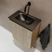 Mondiaz Ture 40cm toiletmeubel light brown grey met wastafel urban midden geen kraangat