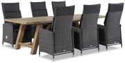 Tuinset 6 personen 260 cm Wicker Zwart Garden Collections Madera/Lazio