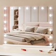 VEVOR Hollywood Vanity Mirror met verlichting, dimbare lampen en 3 kleurverlichtingsstanden, cosmetische spiegel met verwijderbare 5x vergroting, USB, Type-C, slimme aanraakbediening, 791x597mm
