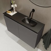 Mondiaz Ture 80cm toiletmeubel dark grey met wastafel urban rechts geen kraangat