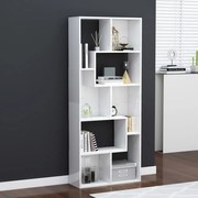 vidaXL Boekenkast 67x24x161 cm spaanplaat hoogglans wit