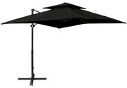 vidaXL Zweefparasol met dubbel dak 250x250 cm zwart