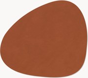 Handgemaakte asymmetrische leren placemats Curve, 4-delig