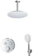 GROHE Grohtherm Regendoucheset Inbouw - hoofddouche 25cm - handdouche rond - plafondarm - chroom sw105953 SW104917  SW720552 SW377830 SW542643 SW49