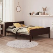 vidaXL Bedframe massief grenenhout donkerbruin 160x200 cm