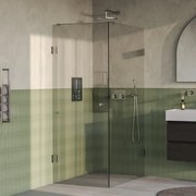 BRAUER Void Carving Douchecabine - 80x120x200cm - draaideur - glascoating - omkeerbaar - helder glas - Geborsteld RVS PVD GS-VOCC1H80120200NG