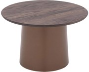 Goossens Excellent Salontafel Uniek rond, hout eiken donker bruin, elegant chic, 70 x 44 x 70 cm