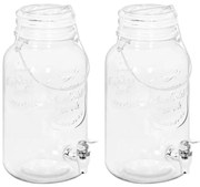 vidaXL Drankdispensers 2 st 3800 ml glas