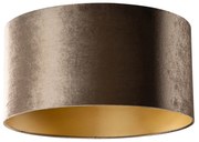 Velours lampenkap bruin met gouden binnenkant 50/50/25 Klassiek / Antiek rond