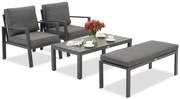 Zakintos Terrasmeubelset met bank antraciet Garden Point