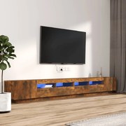 vidaXL 3-delige Tv-meubelset met LED bewerkt hout gerookt eikenkleurig