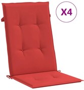 vidaXL Tuinstoelkussens 4 st 120x50x3 cm rood