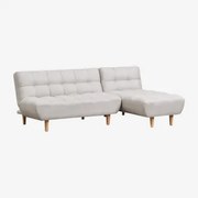 3 Plazas Madison Chaise Longue-slaapbank Stof Crème Beige - Sklum