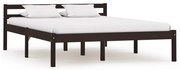 vidaXL Bedframe massief grenenhout donkerbruin 120x200 cm