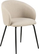 CLARA Beige (stof Monza 24)/zwarte poten - MODERNE GESTOFFEERDE KUIPSTOEL VOOR WOONKAMER/EETKAMER/KANTOOR LOFT