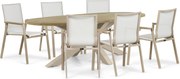 Tuinset 6 personen 240 cm Aluminium Zand/Beige Lifestyle Garden Furniture Fiora/Brookline
