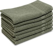 Gastendoek Soft Popcorn Collectie – 6 stuks – 30×50 – oudgroen